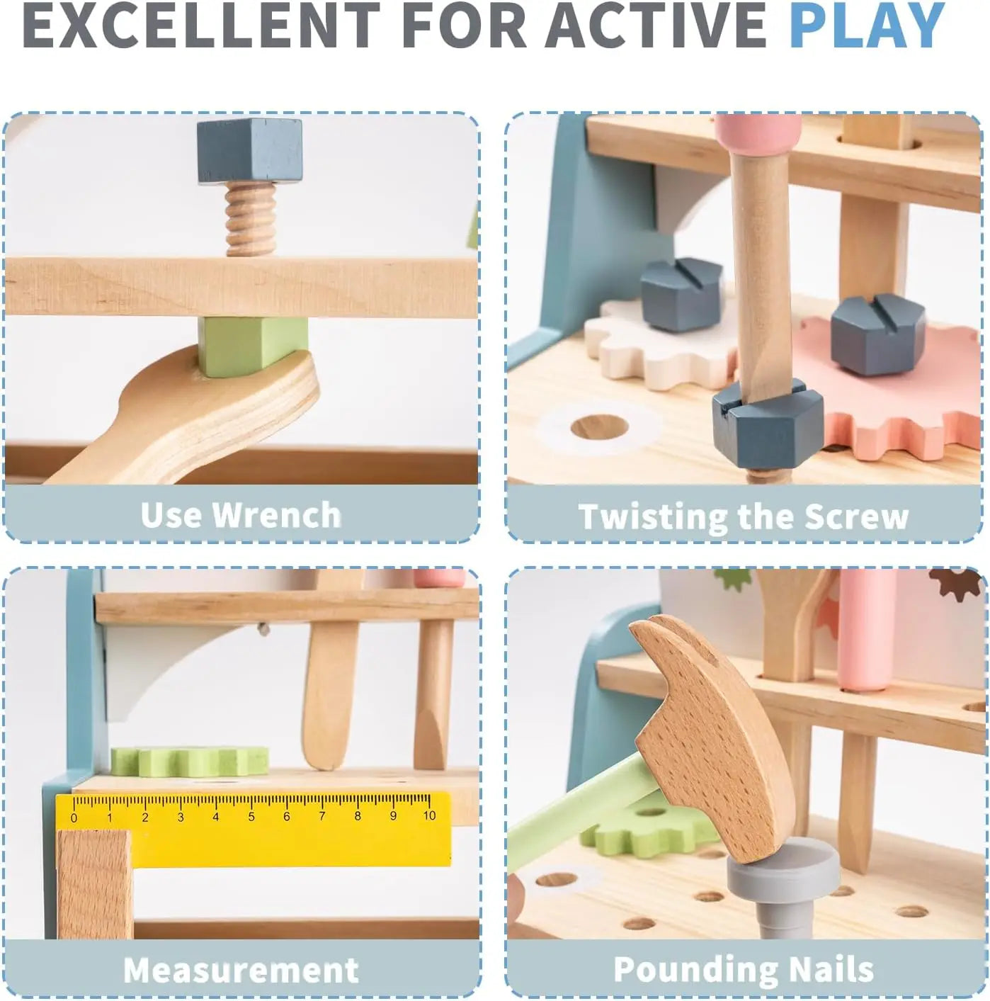Mini Wooden Tool Bench Set