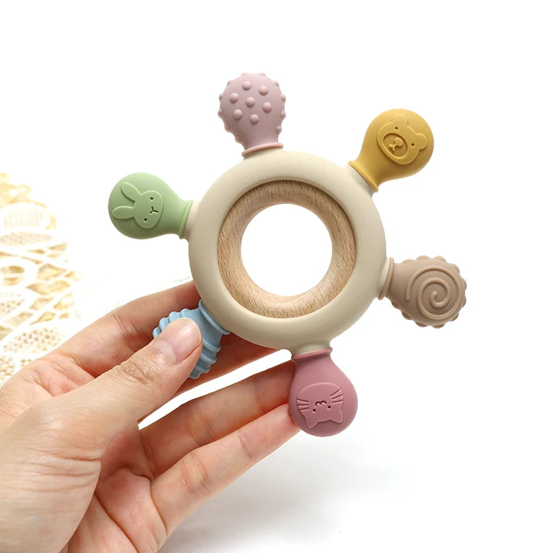 Rudder Shape Wooden Ring Teether