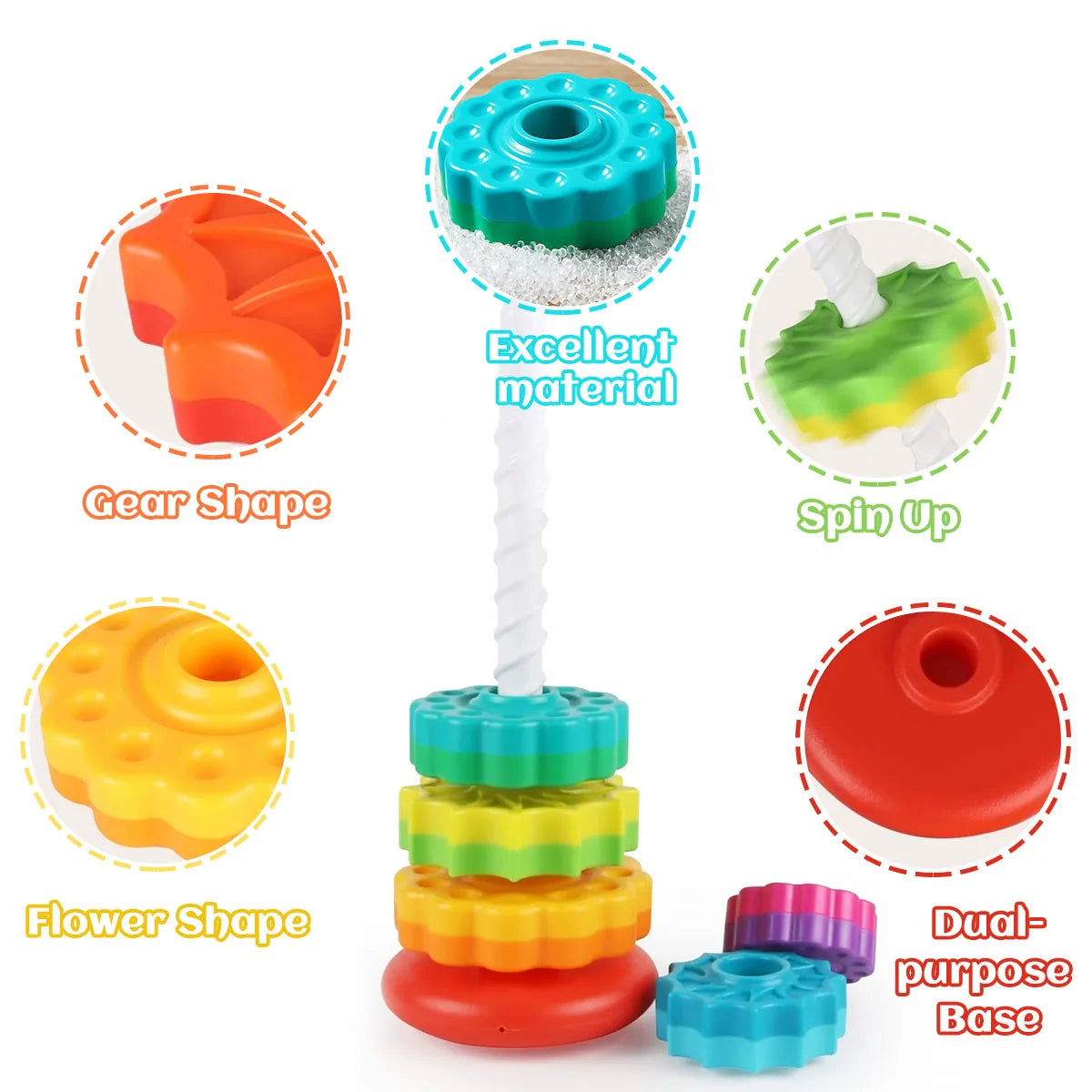 Rotating rainbow tower