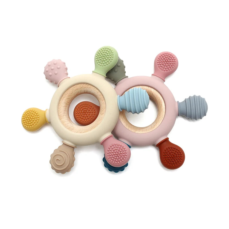 Rudder Shape Wooden Ring Teether