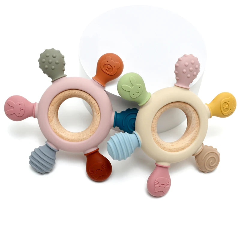 Rudder Shape Wooden Ring Teether