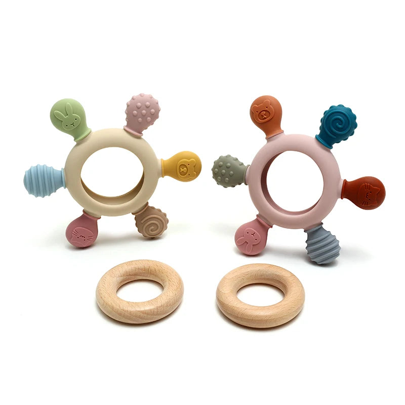 Rudder Shape Wooden Ring Teether