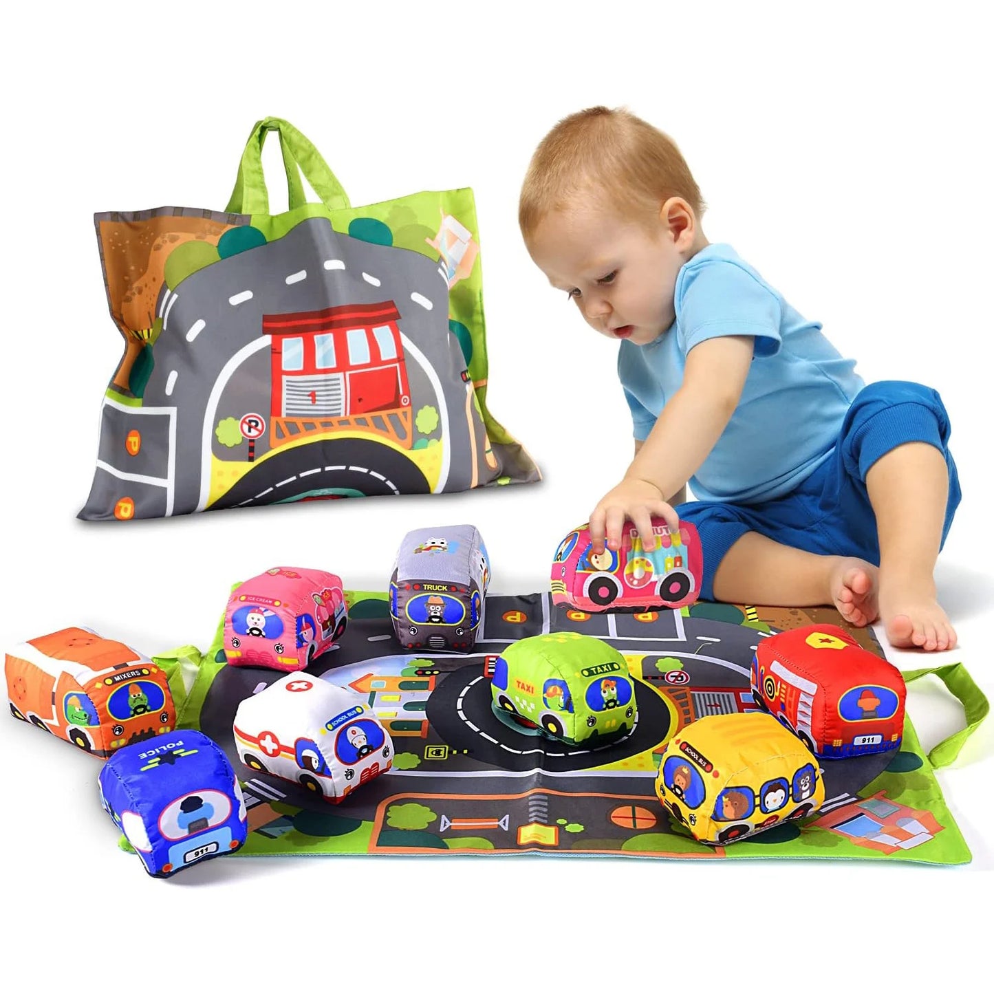 Soft Cloth Car Toy Set