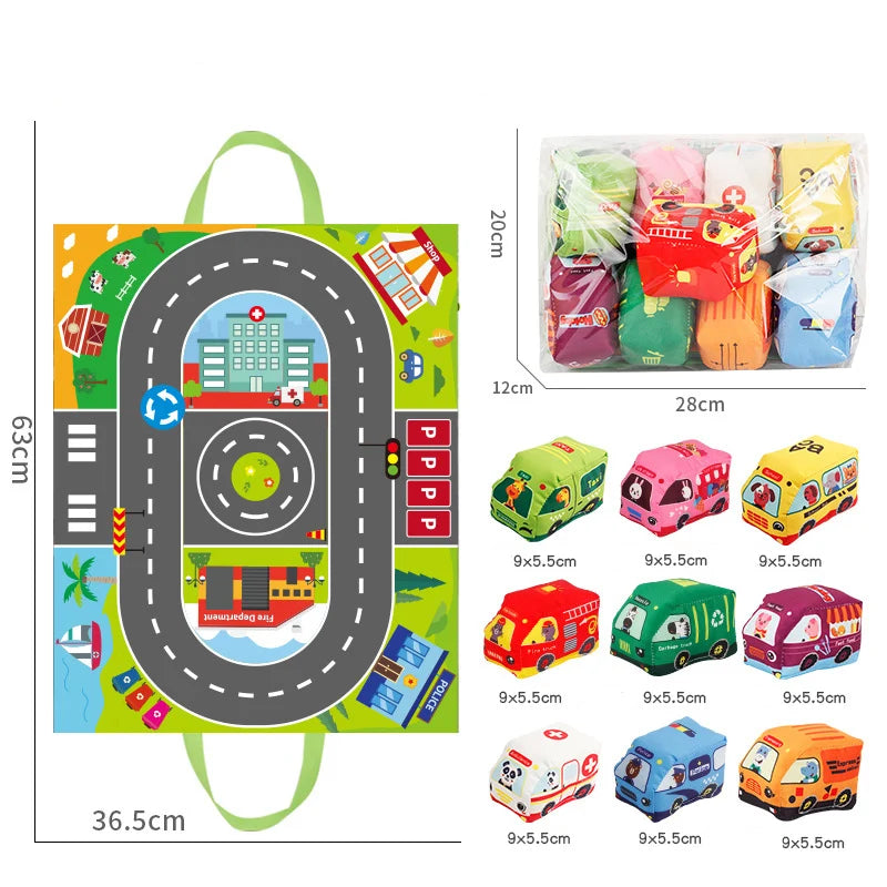 Soft Cloth Car Toy Set