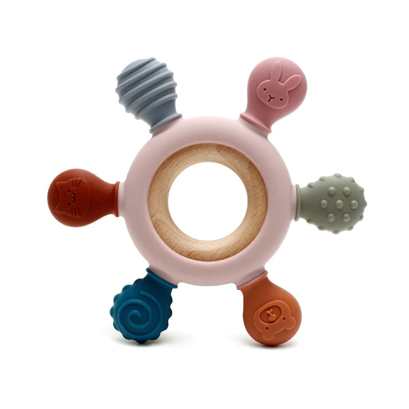 Rudder Shape Wooden Ring Teether