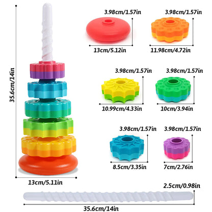 Rotating rainbow tower