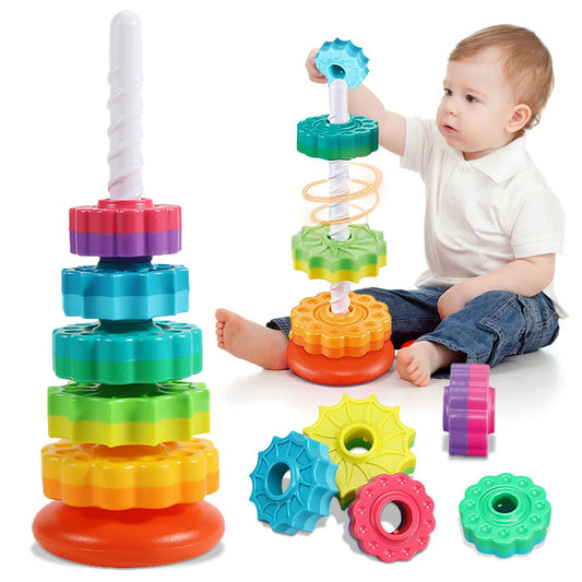 Rotating rainbow tower